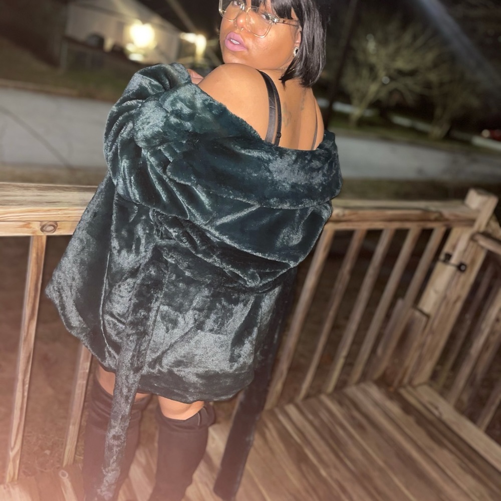 Emerald Vegan Fur Coat